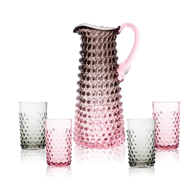 klimchi-hobnail-coffret-pichet-verres-dusk-fum image 1