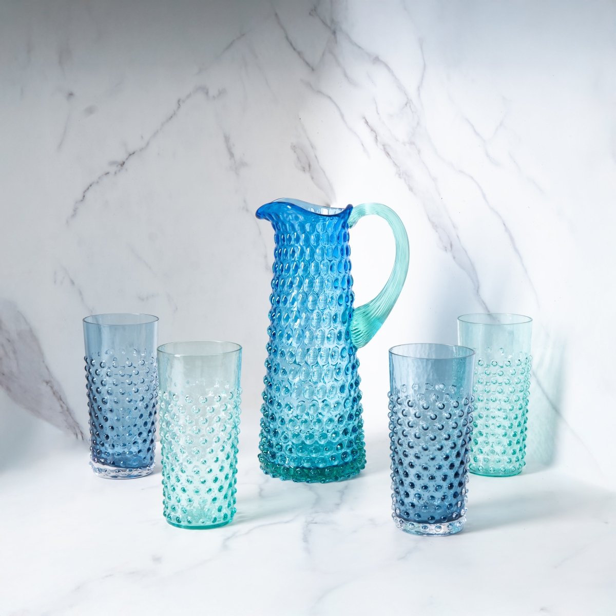 klimchi-hobnail-service-carafe-verres-ocean image 2