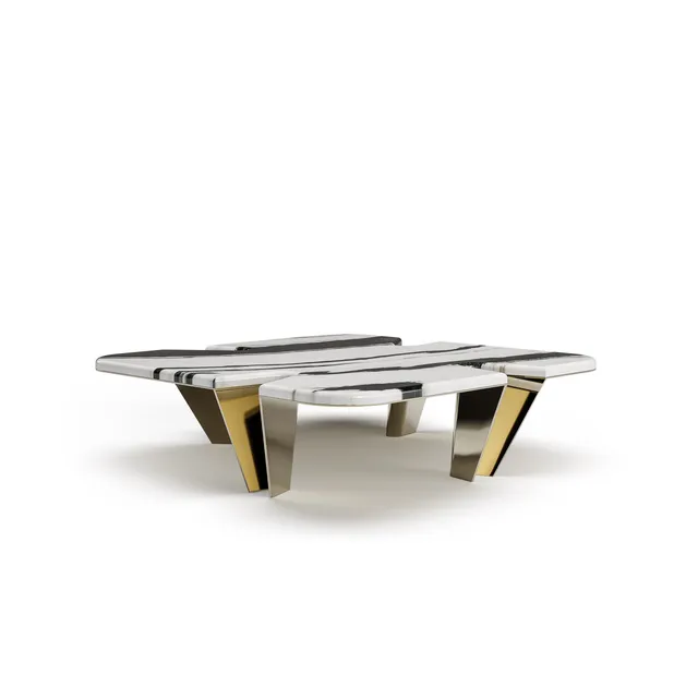 bablanc-tr-fle-table-basse-marbre-acier-inoxydable image 1