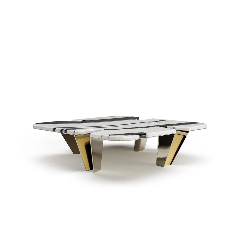 bablanc-tr-fle-table-basse-marbre-acier-inoxydable image 1