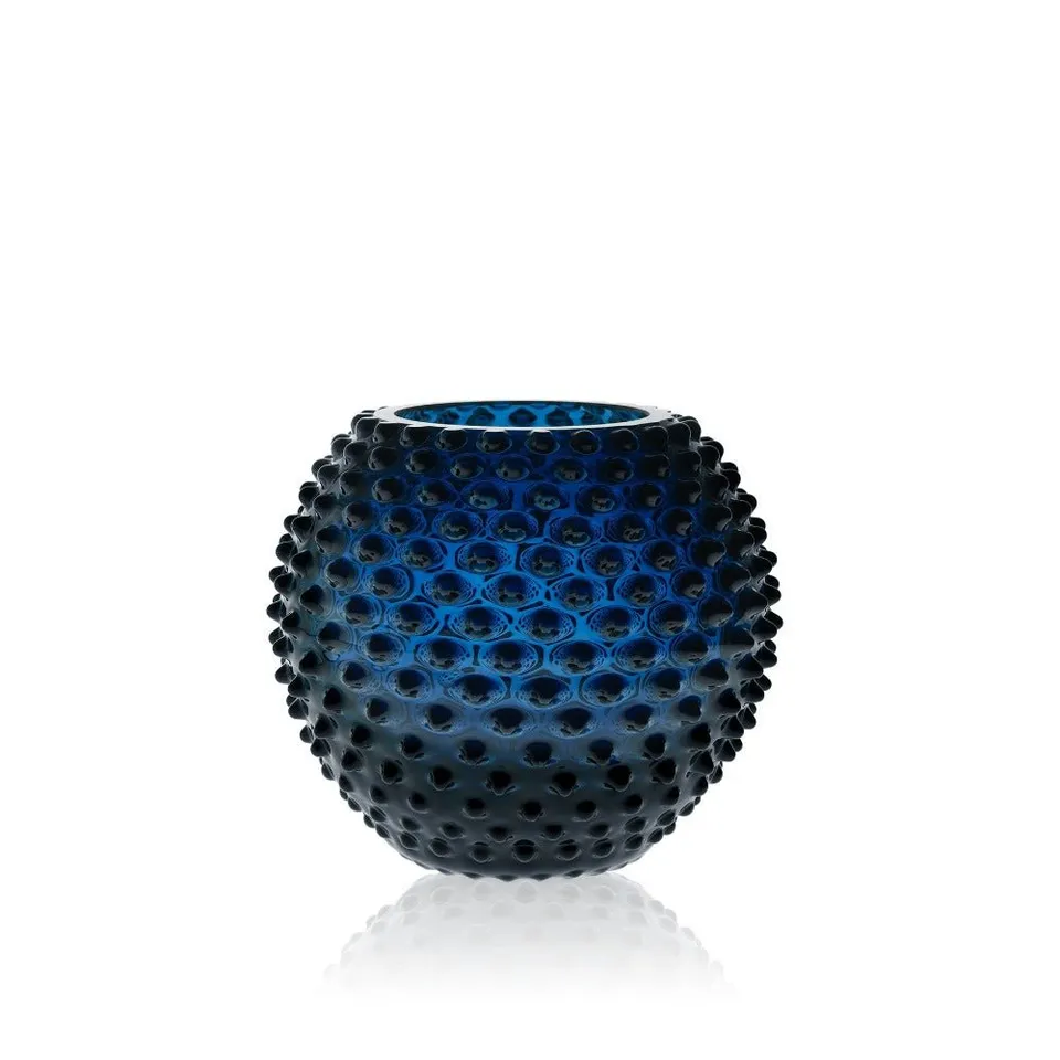 klimchi-hobnail-vase-rond-bleu-roi-cristal image 1