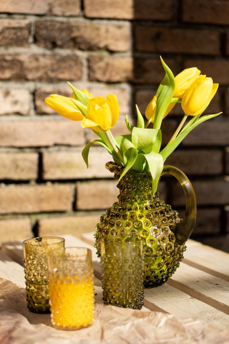 klimchi-hobnail-carafe-bonsai-green-2-l-verte-picots image 2