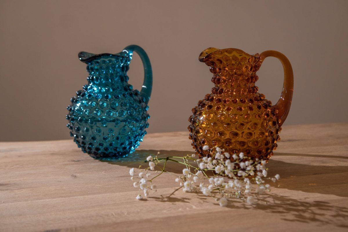 klimchi-hobnail-petite-carafe-ambre-1-l-picots image 4