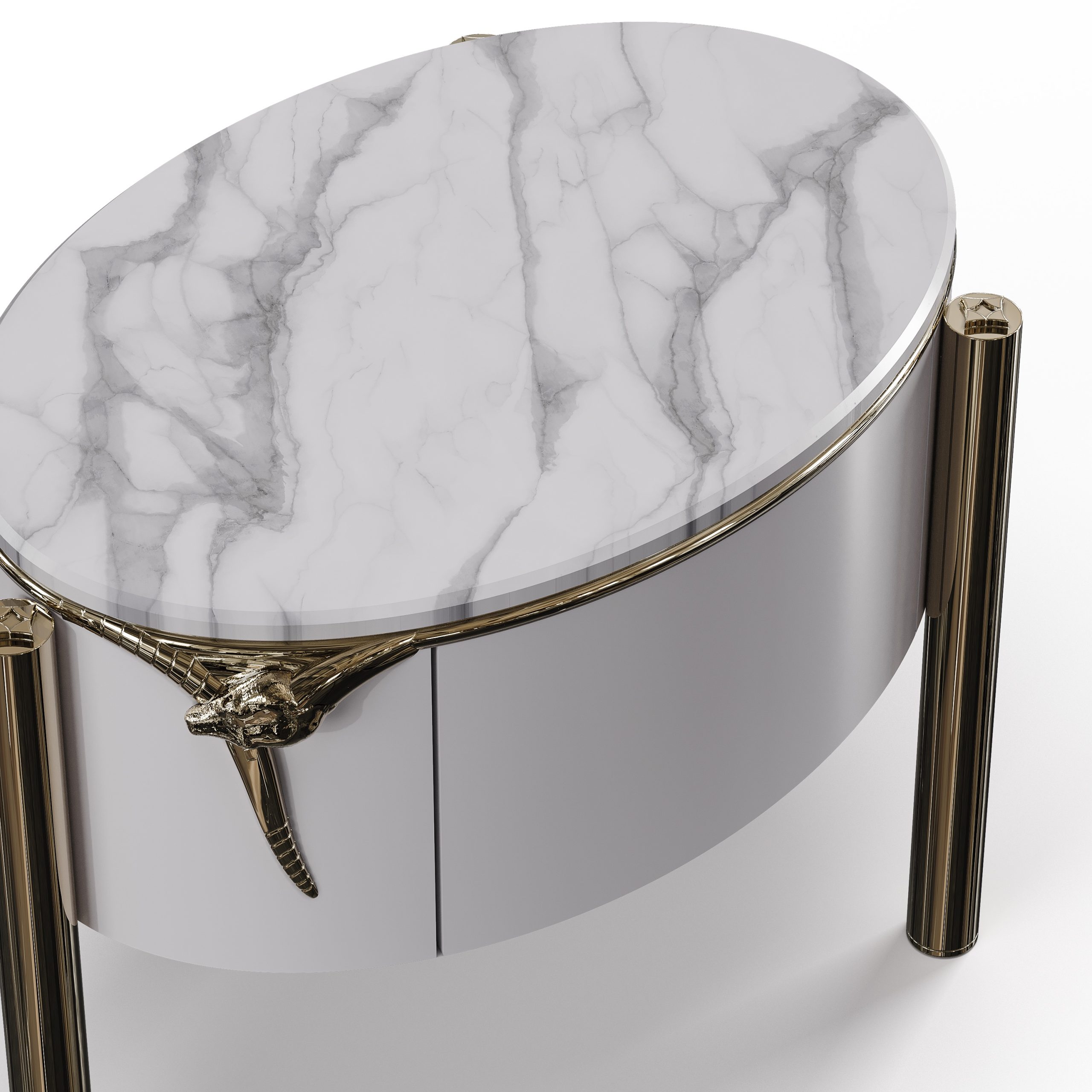 bablanc-snake-table-de-chevet-marbre-laiton-serpent image 4