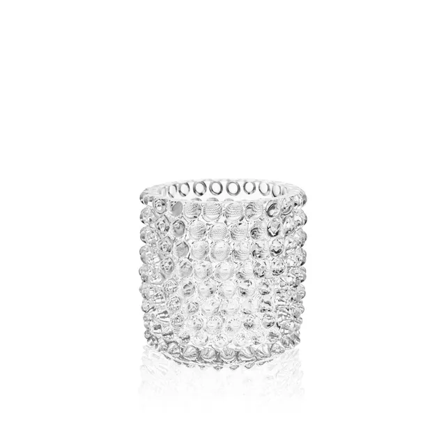 klimchi-hobnail-bougeoir-cristal-transparent-petit-vase image 1