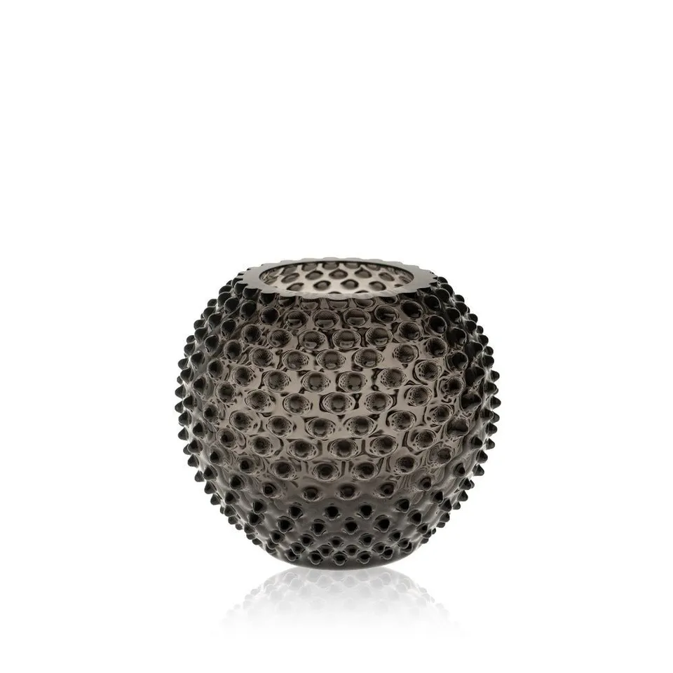 klimchi-hobnail-vase-boule-noir-fum-black-smoke image 1