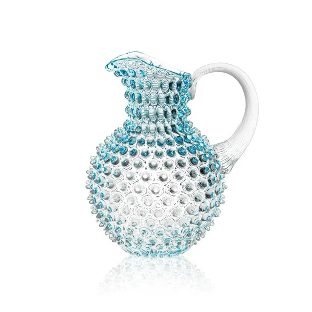 klimchi-hobnail-carafe-pichet-verre-azure-2-l image 1