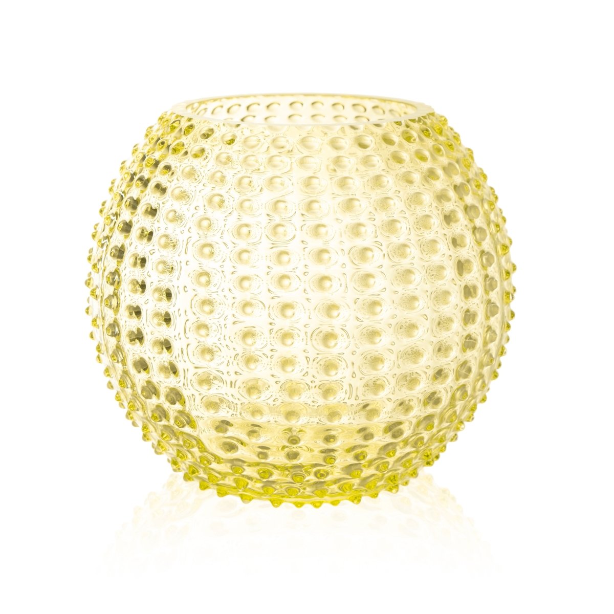 klimchi-hobnail-vase-rond-large-citrine-vert-fonc image 1