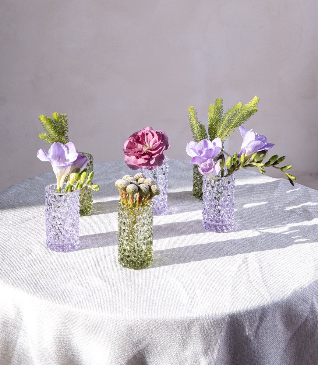 klimchi-hobnail-lot-3-petits-vases-verre-mixte image 3