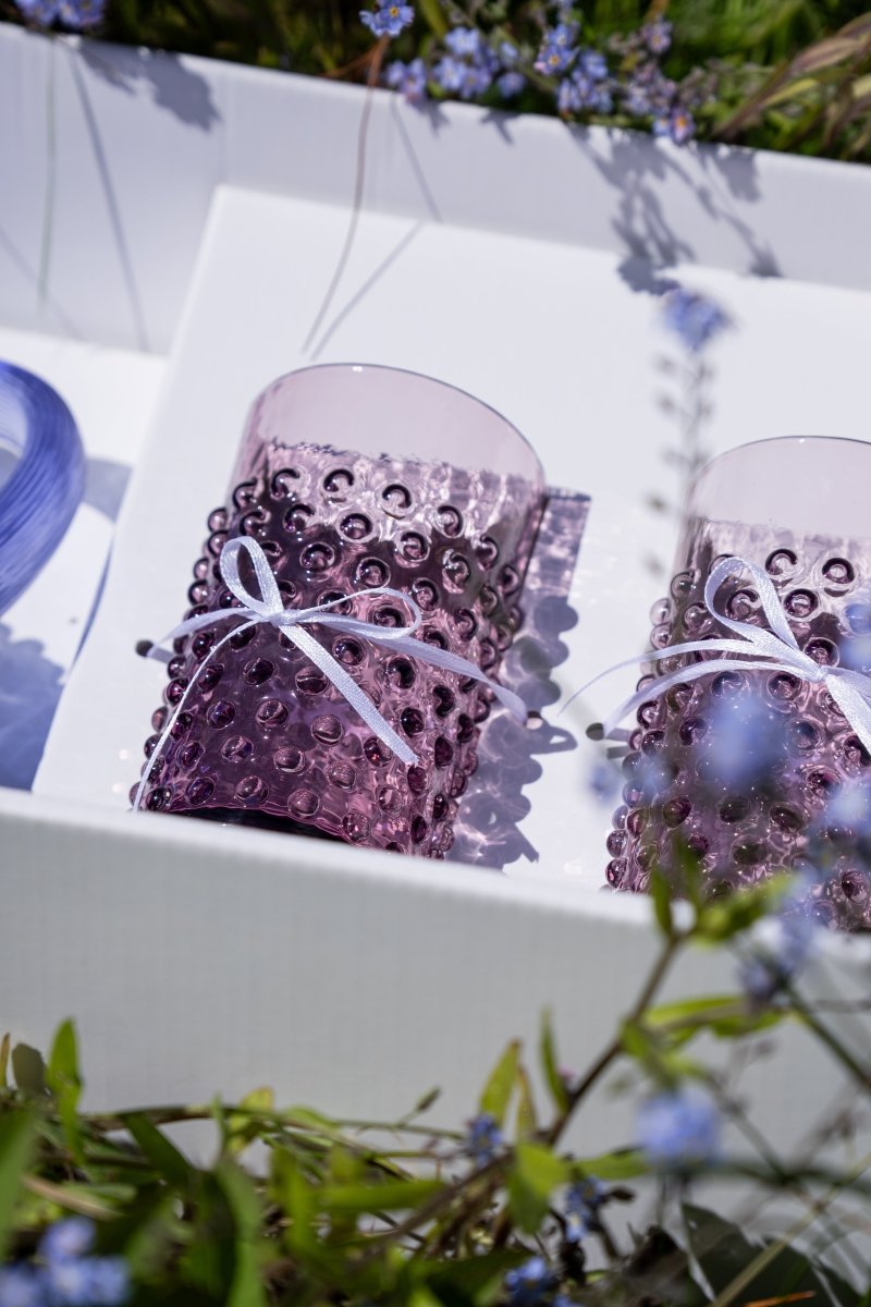 klimchi-hobnail-coffret-carafe-2-verres-verre-picots-fait-main image 4