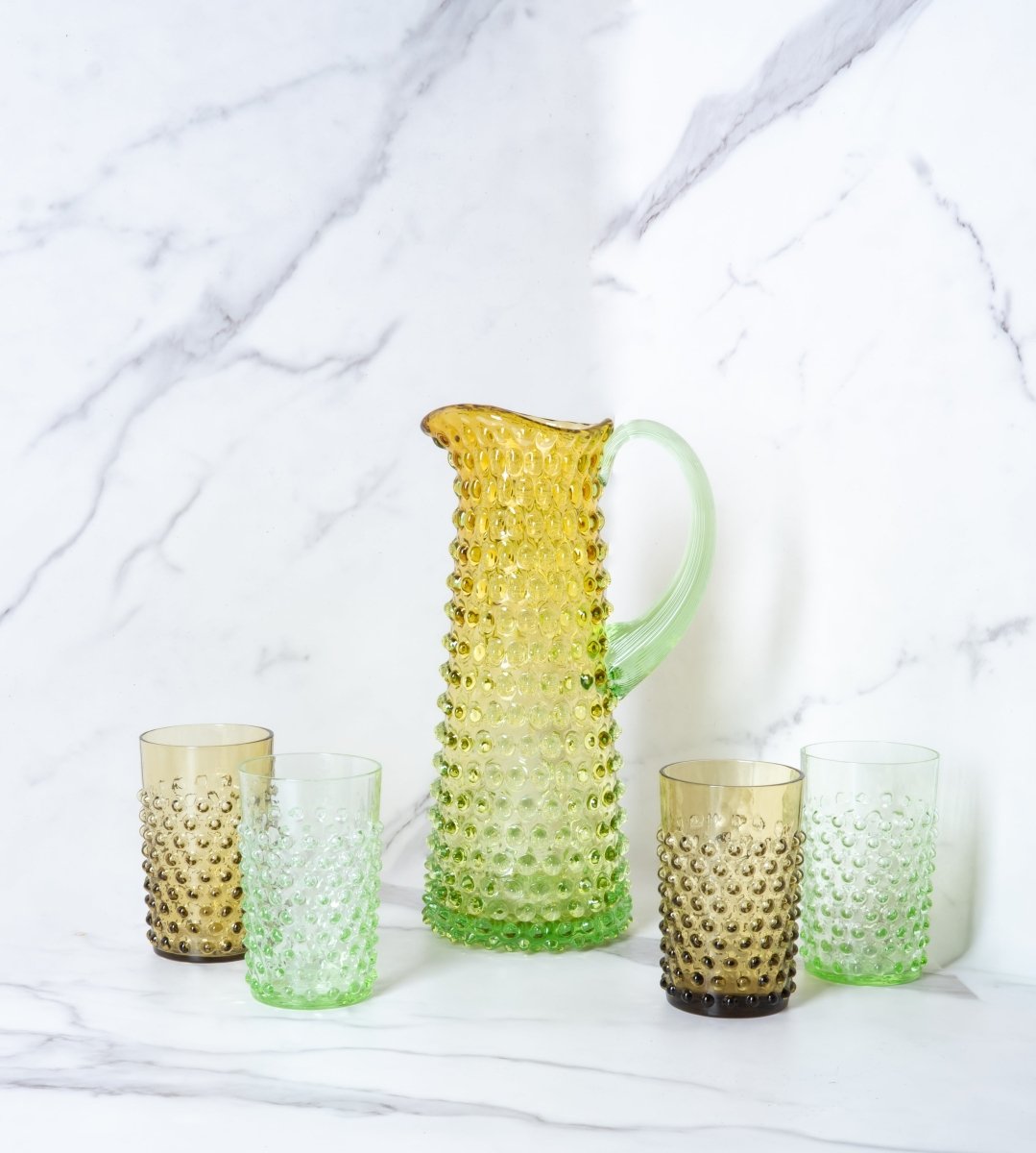 klimchi-hobnail-service-carafe-verres-prairie image 2