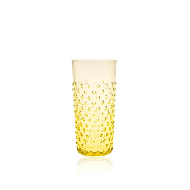 klimchi-hobnail-verre-citrine-400-ml-jaune-lot-6 image 1