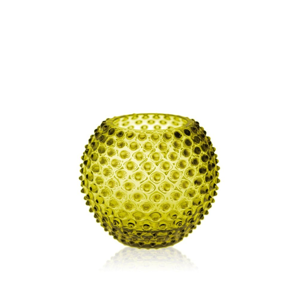 klimchi-hobnail-vase-verre-rond-vert-bonsai image 1
