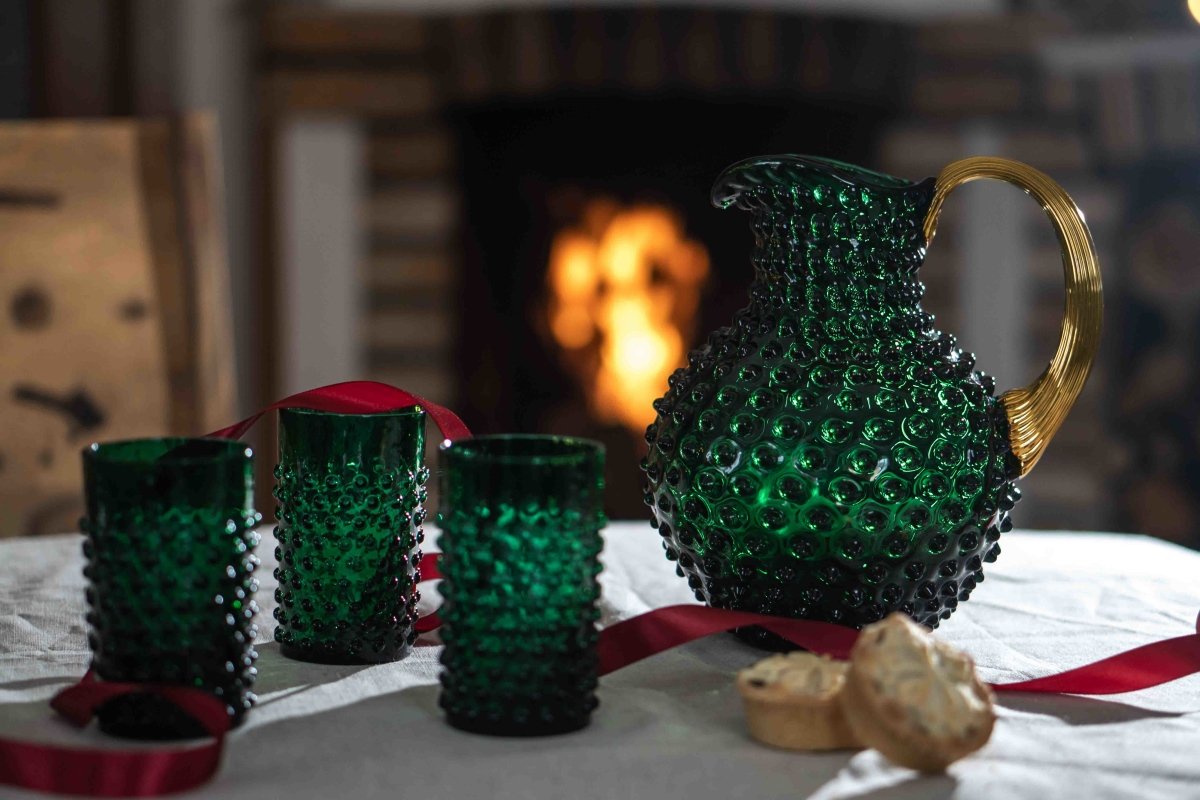 klimchi-hobnail-carafe-vert-fonc-anse-dor-e-2-l image 3
