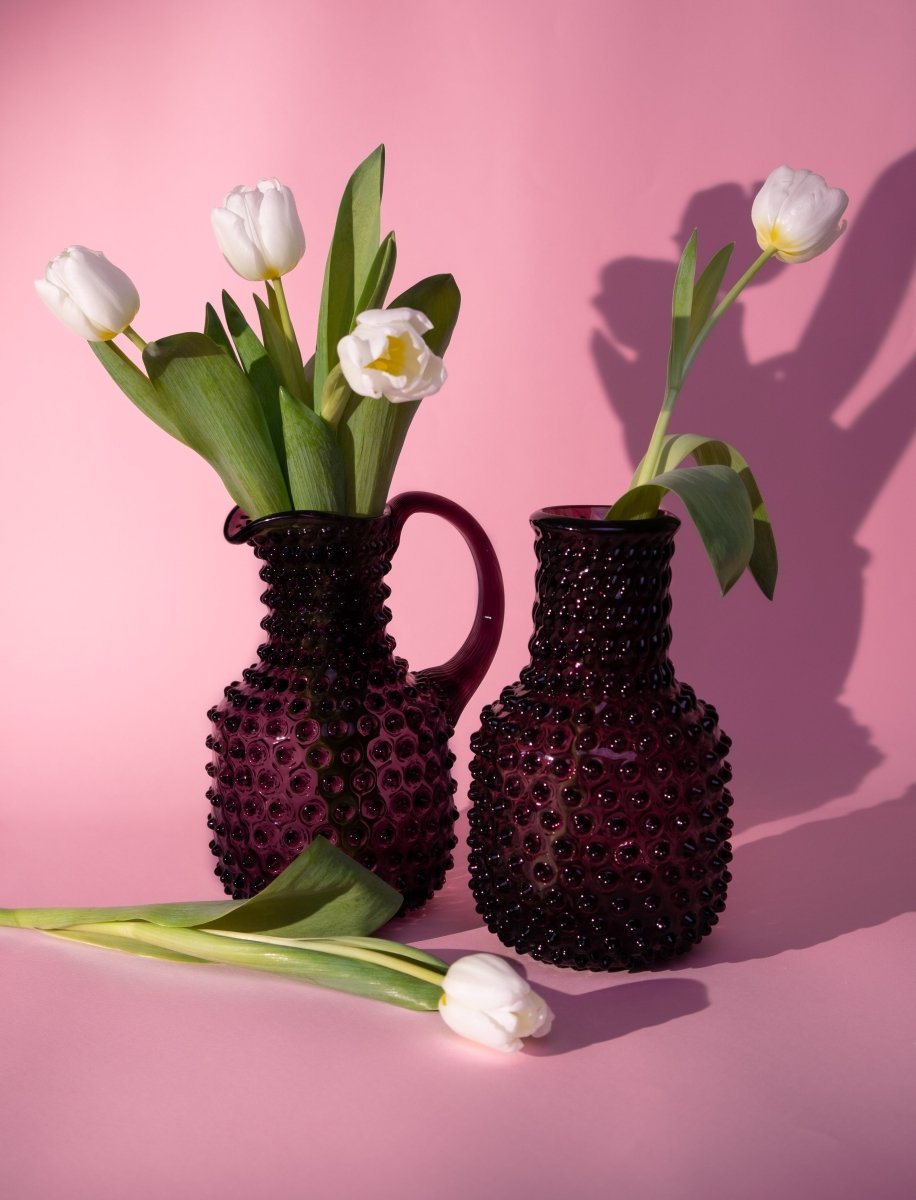 klimchi-hobnail-carafe-violette-2-l-en-verre-picots image 3