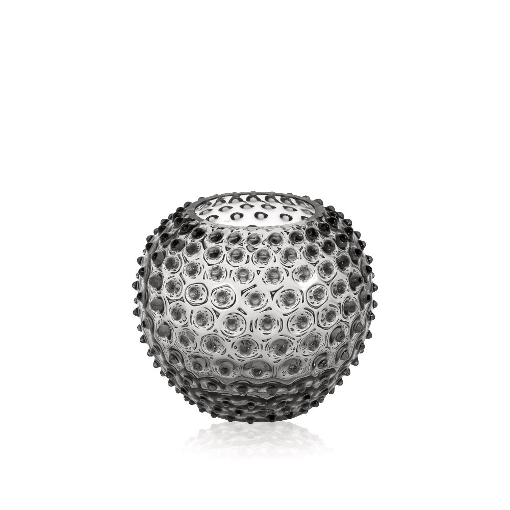 klimchi-hobnail-vase-boule-gris-fum-picots image 1