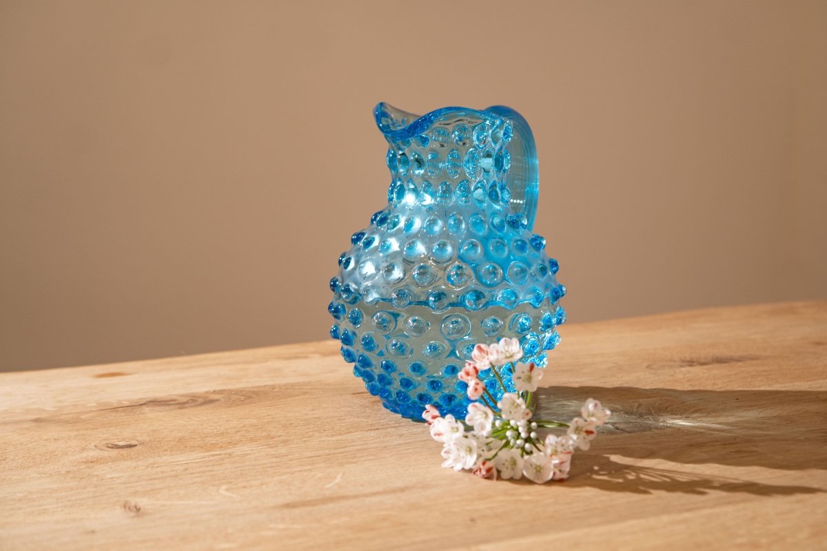 klimchi-hobnail-carafe-azure-1-l-verre-bleu-ciel image 4