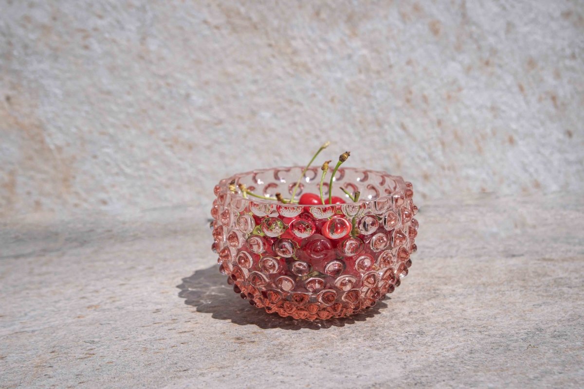 klimchi-hobnail-rosaline-petit-bol-verre-rose-l-unit image 2