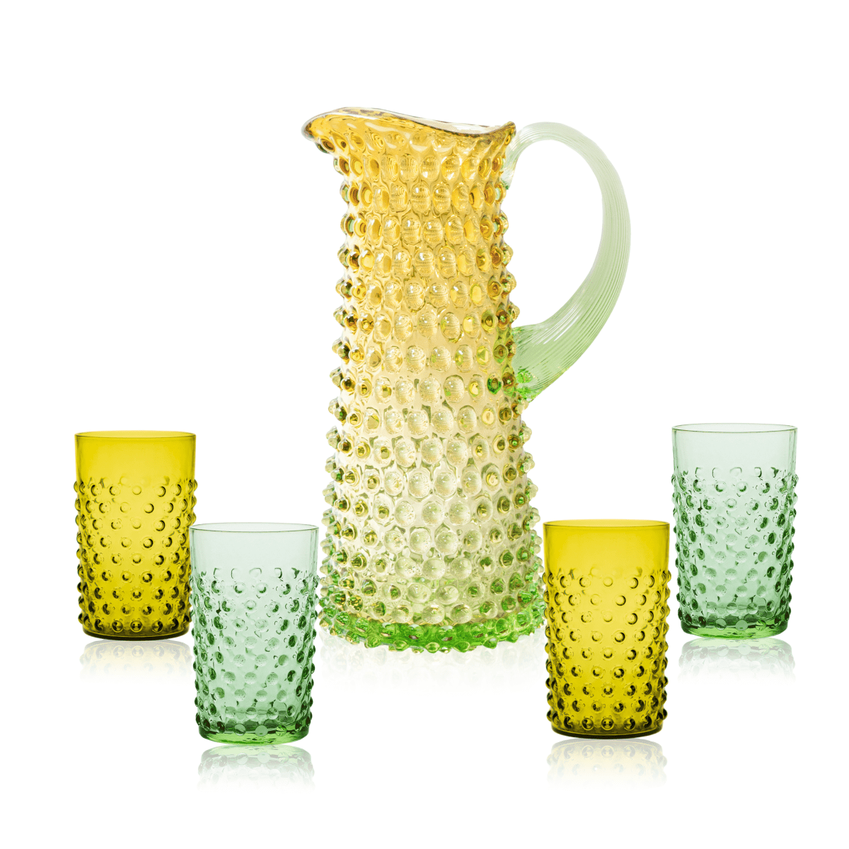 klimchi-hobnail-service-carafe-verres-prairie image 1