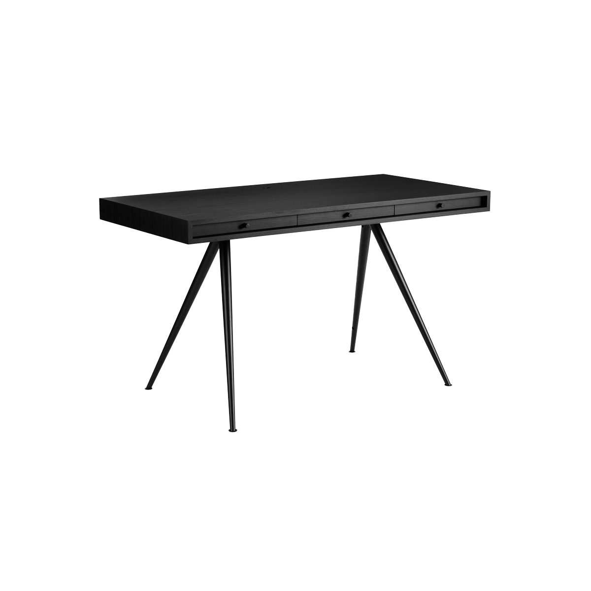 norr-11-jfk-home-desk-bureau-fr-ne-black-ash-3-tiroirs image 1