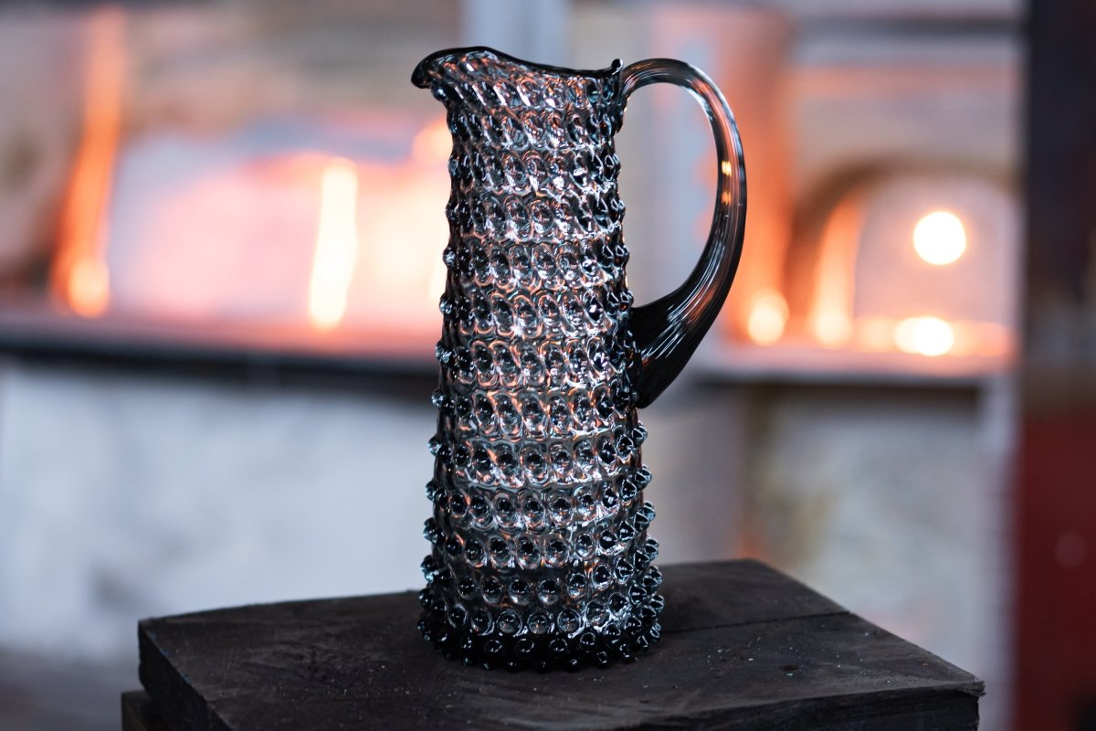 klimchi-hobnail-carafe-verre-gris-fum-1-l-cristal image 5