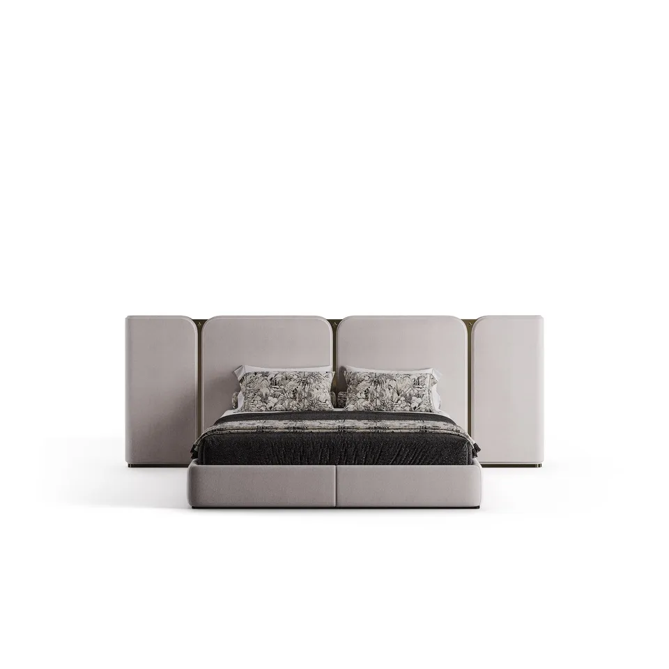 bablanc-bed-garde-lit-double-tissu-laiton-dor image 1