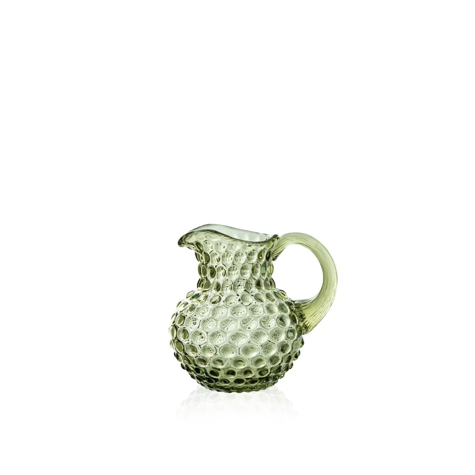 klimchi-hobnail-pot-lait-en-verre-vert-olive-500-ml image 1