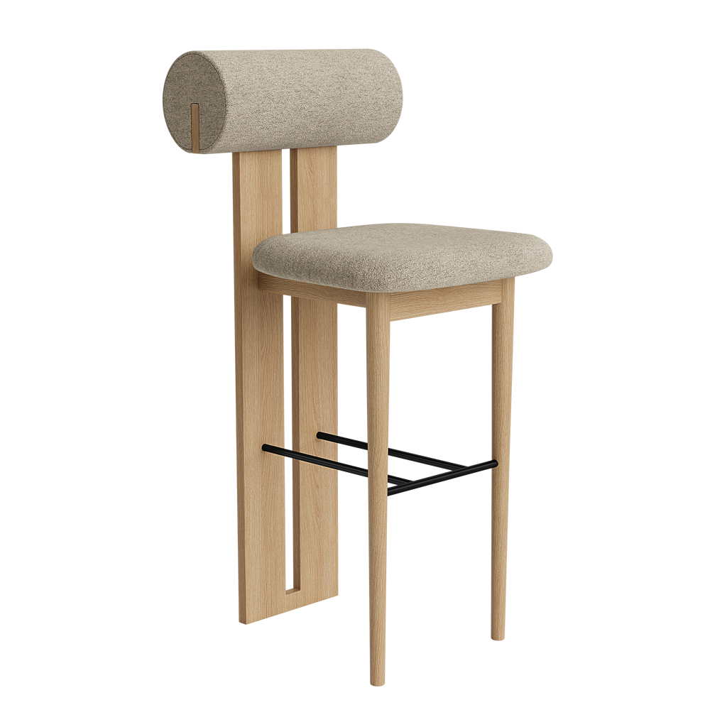 norr-11-hippo-tabouret-bar-65-cm-ch-ne-noir-tissu-sable image 7