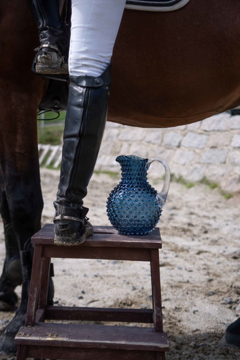 klimchi-hobnail-carafe-en-verre-bleu-fum-2-l image 4