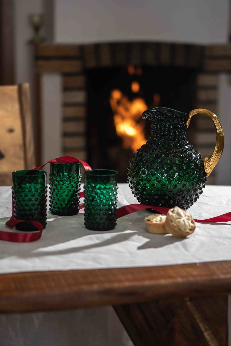 klimchi-hobnail-carafe-vert-fonc-anse-dor-e-2-l image 2
