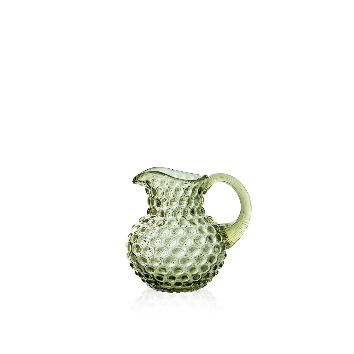 klimchi-hobnail-pot-lait-en-verre-vert-olive-500-ml image 1