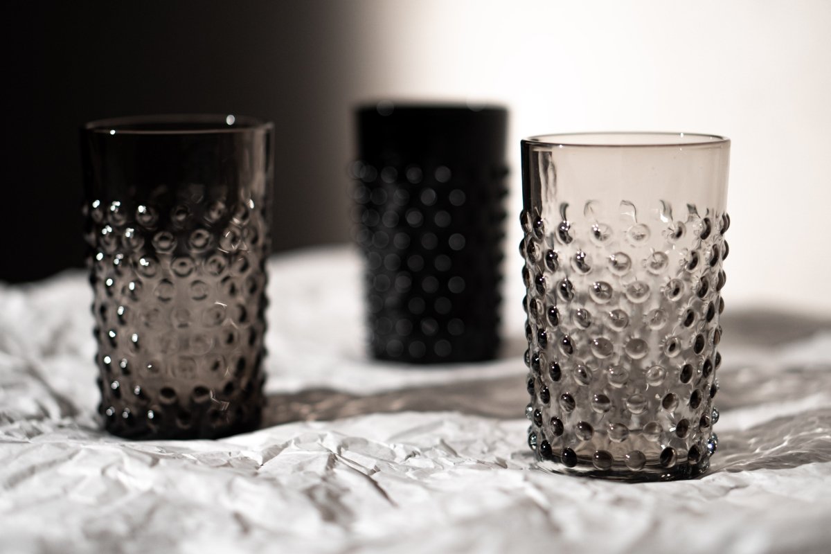 klimchi-hobnail-verres-black-smoke-lot-2-cristal image 2