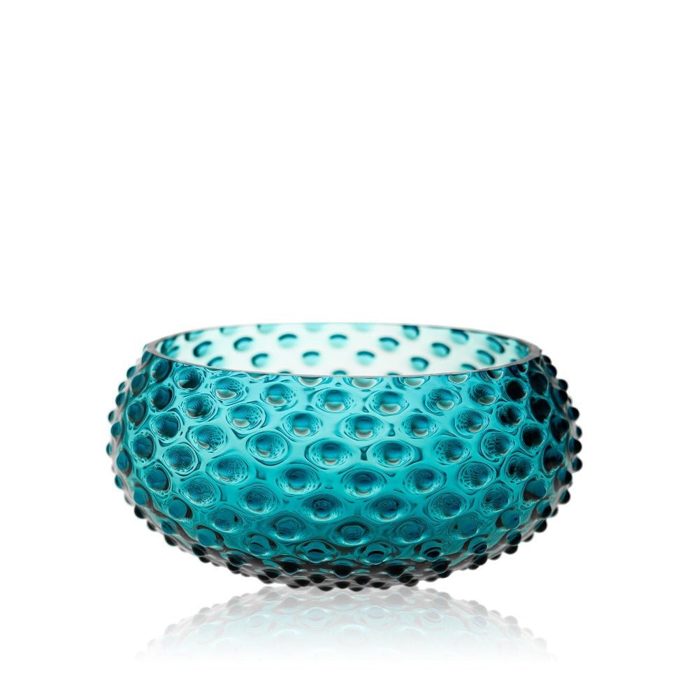 klimchi-hobnail-saladier-verre-aquamarine-bleu-sans-plomb image 1