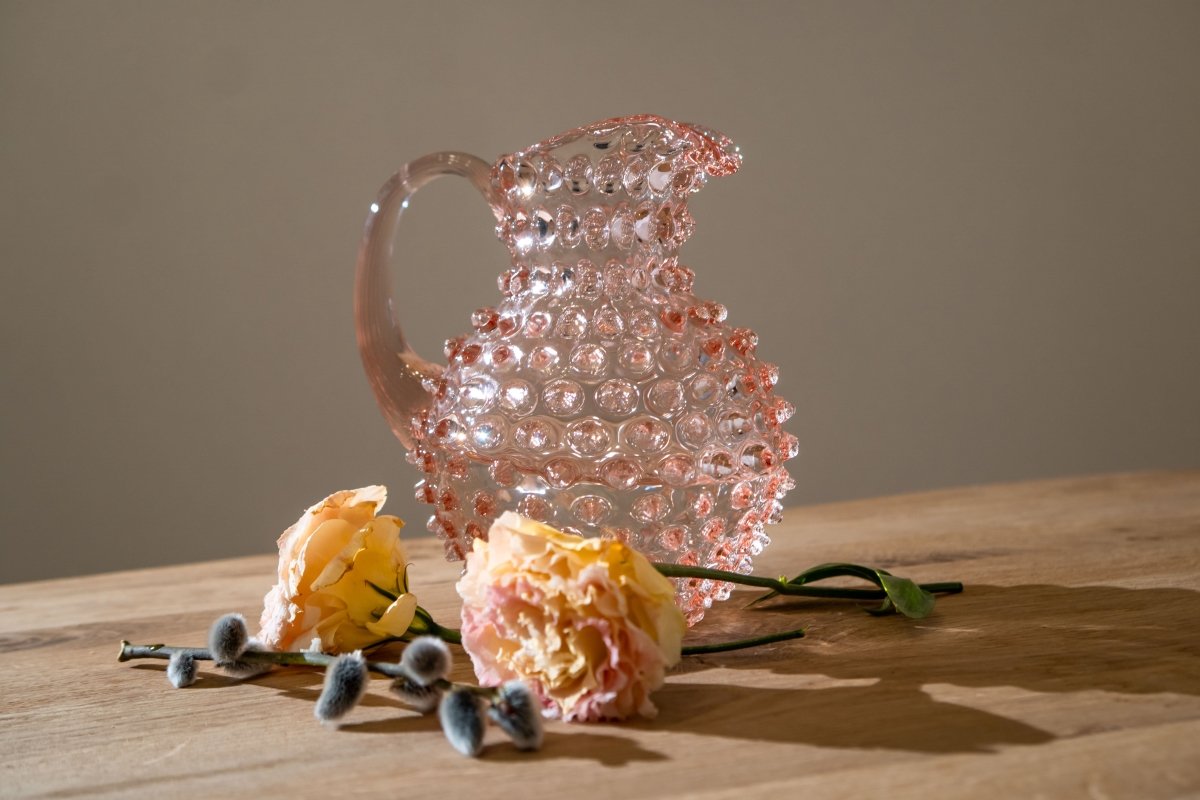 klimchi-hobnail-carafe-1-l-rose-rosaline-verre image 4