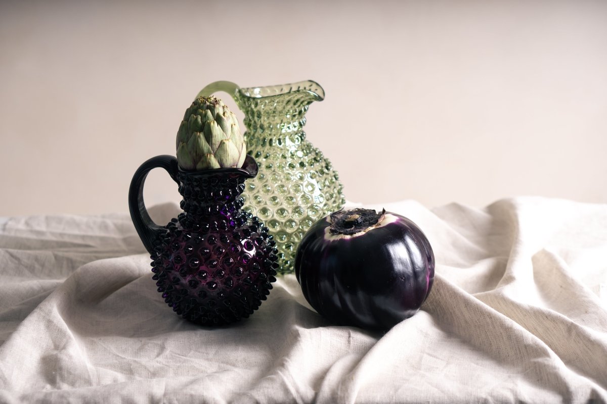 klimchi-hobnail-carafe-violet-1-l-verre-aigue-marine image 5