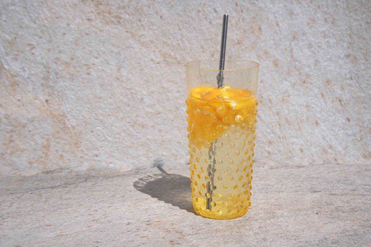 klimchi-hobnail-verre-citrine-400-ml-jaune-lot-6 image 2