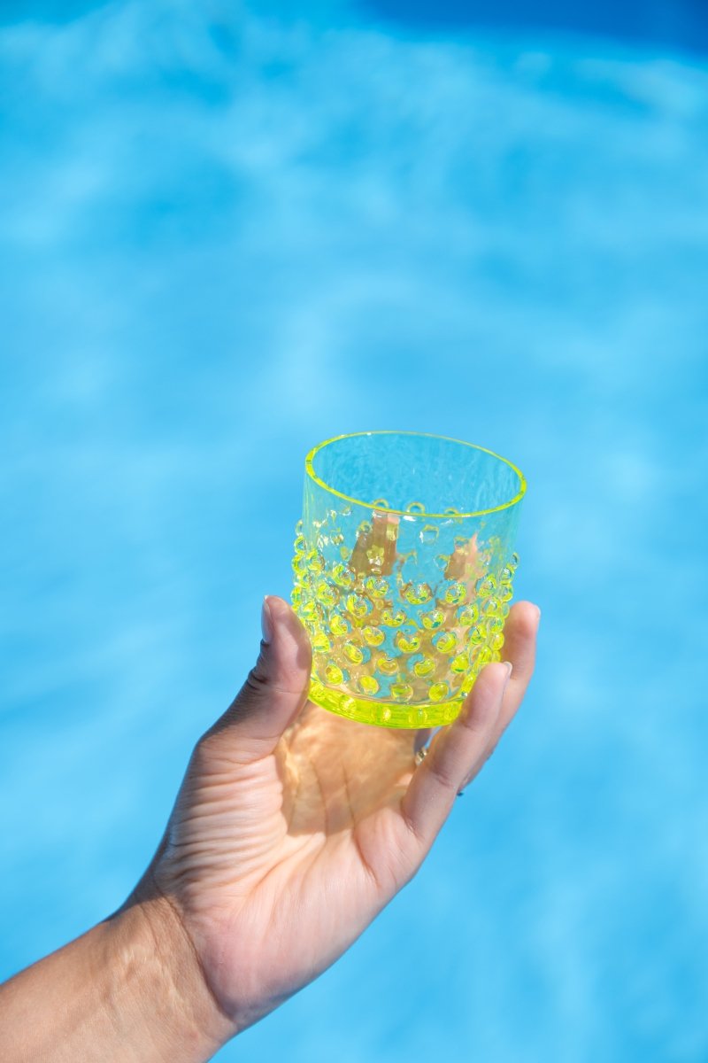 klimchi-hobnail-verre-whisky-jaune-neon-citrine-150ml image 3