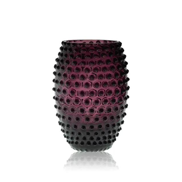 klimchi-hobnail-vase-ovale-violet-sans-plomb image 1