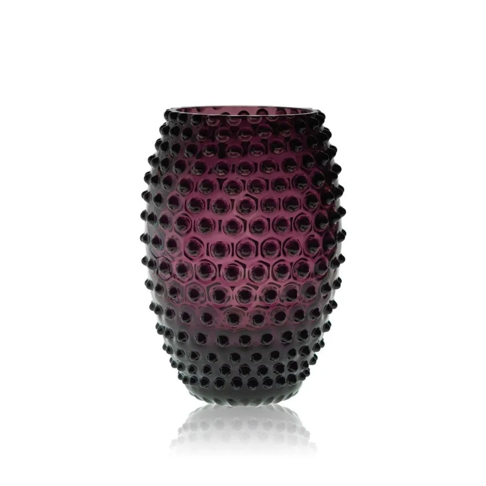 klimchi-hobnail-vase-ovale-violet-sans-plomb image 1