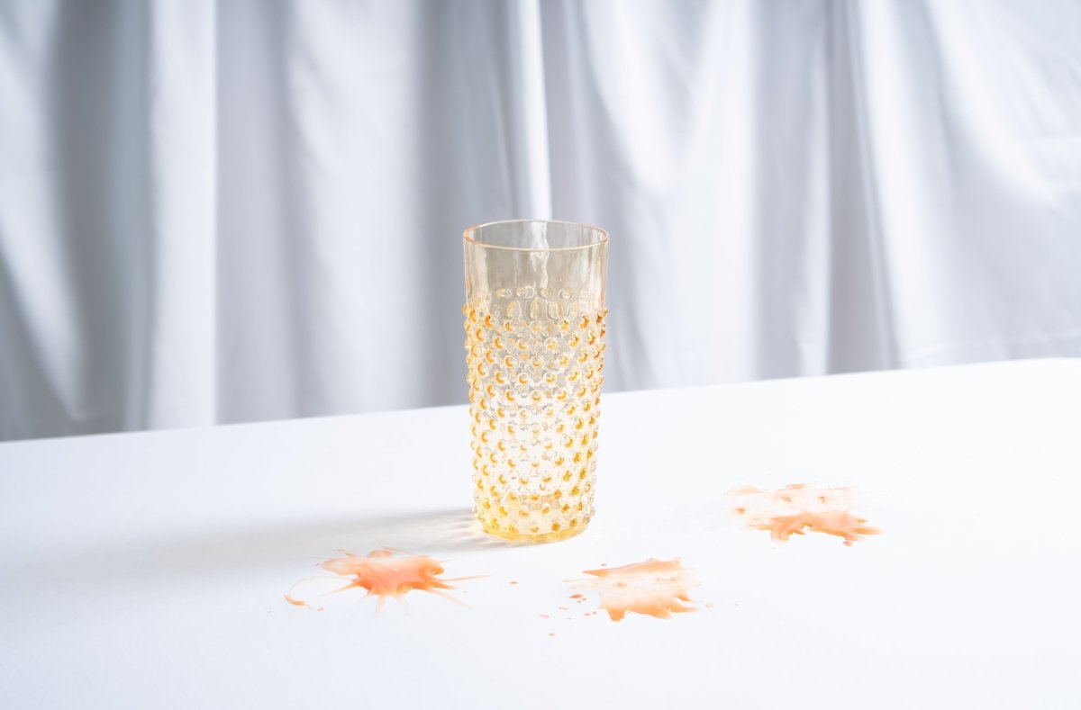 klimchi-hobnail-verre-ambre-400-ml-lot-de-2-fait-main image 4