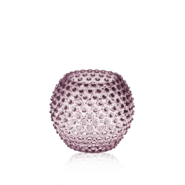 klimchi-hobnail-vase-rond-underlay-violet-verre image 1