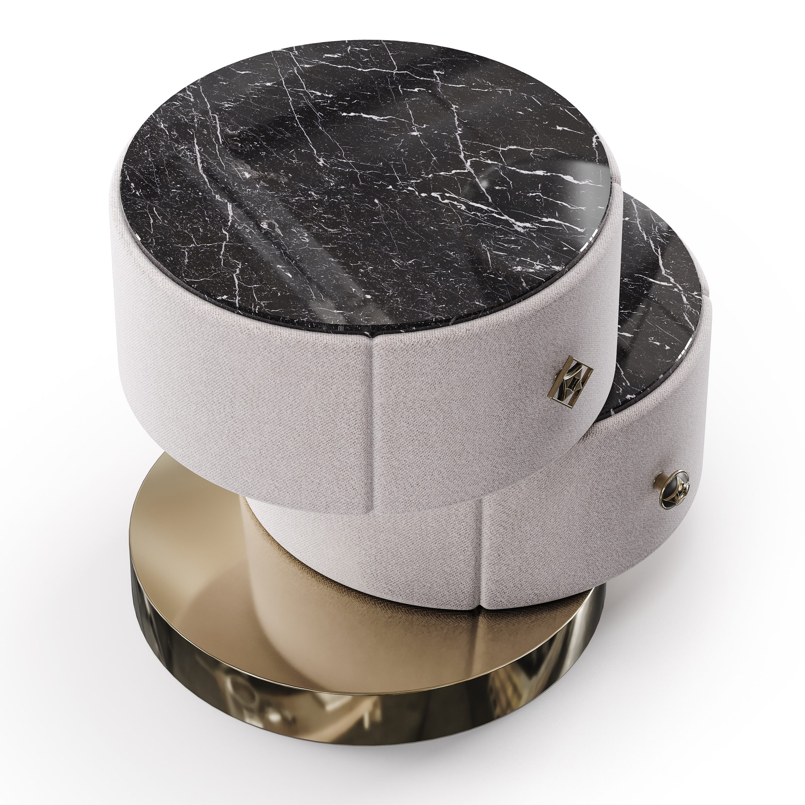 bablanc-doric-table-de-nuit-marbre-rond-laiton image 3