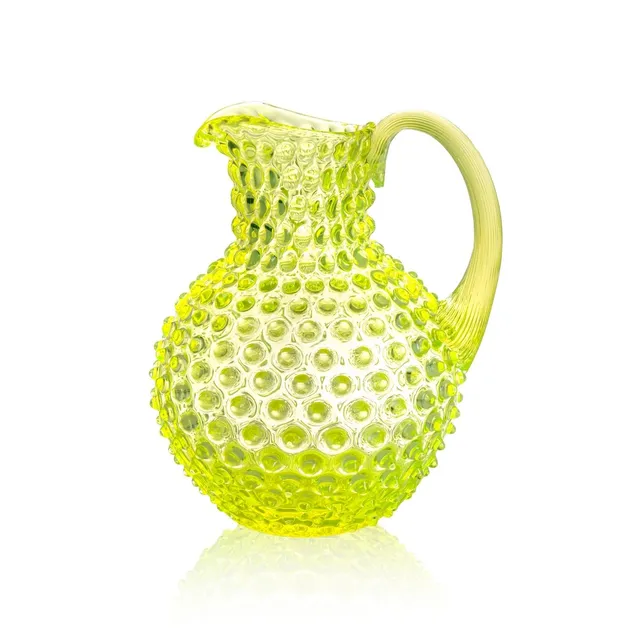 klimchi-hobnail-carafe-verre-neon-citrine-2-l image 1