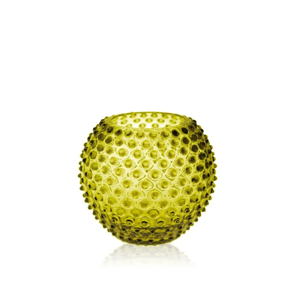 klimchi-hobnail-vase-verre-rond-vert-bonsai image 1