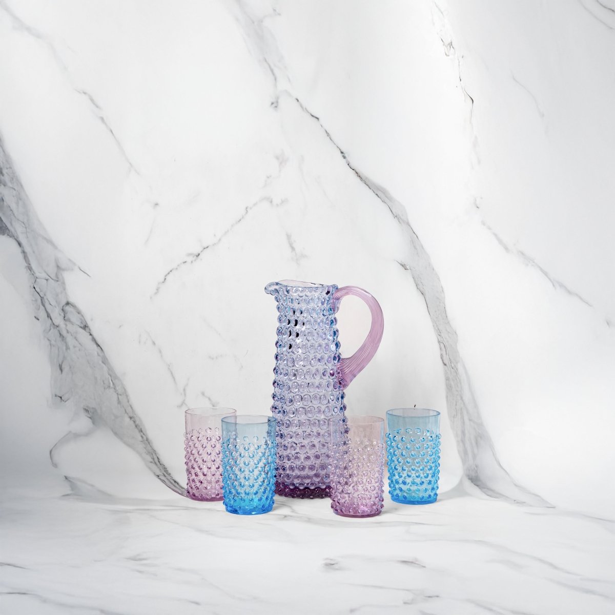 klimchi-hobnail-service-carafe-galaxy-verres-cristal-boh-me image 2
