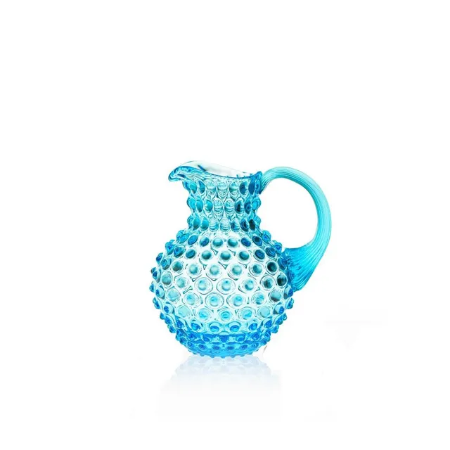 klimchi-hobnail-carafe-azure-1-l-verre-bleu-ciel image 1