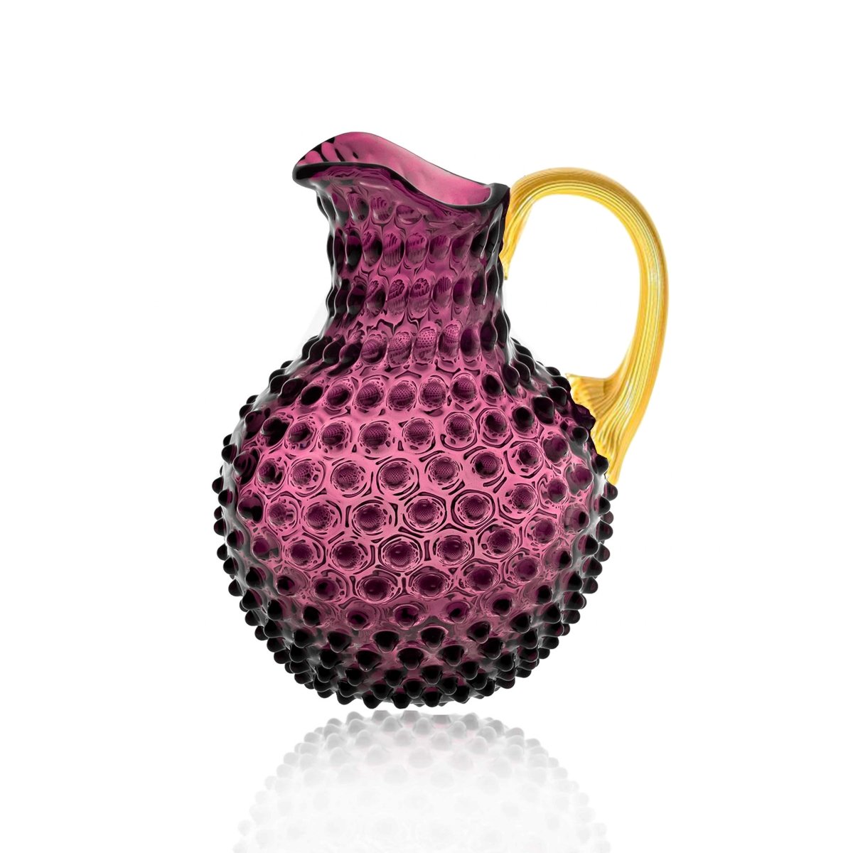 klimchi-silver-gold-handles-pichet-hobnail-violet-2-l-anse-dor-e image 1