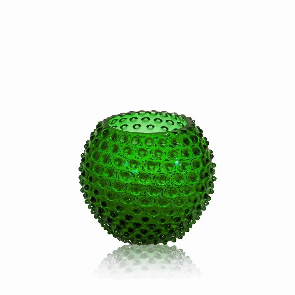 klimchi-hobnail-dark-green-vase-verre-vert-fonc image 1