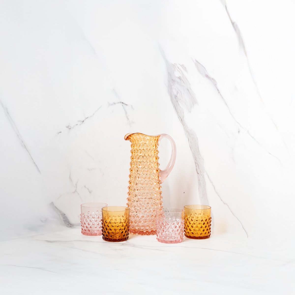 klimchi-hobnail-carafe-sunrise-verres-whisky-en-verre image 2