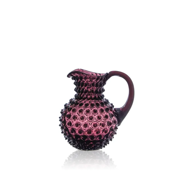 klimchi-hobnail-carafe-violet-1-l-verre-aigue-marine image 1
